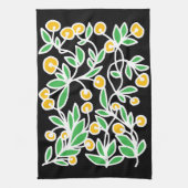 Gelbe und grüne Doodle Geschirrtuch (Vertikal)