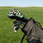 Gelbe und grüne Doodle Golf Headcover (In SItu)