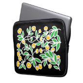 Gelbe und grüne Doodle Laptopschutzhülle (Vorderseite Links)