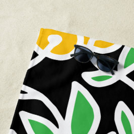 Gelbe und grüne Doodle Strandtuch