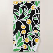 Gelbe und grüne Doodle Strandtuch (Vorderseite)