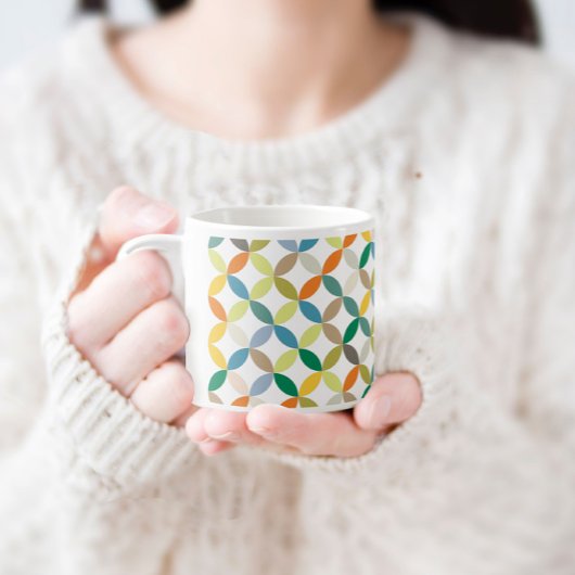 Gelbe und grüne, farbige Kaffeespresso-Tasse Espressotasse