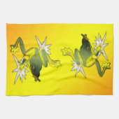 Gelbe und grüne Froschfarbe, Geschirrtuch (Horizontal)