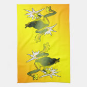 Gelbe und grüne Froschfarbe, Geschirrtuch (Vertikal)