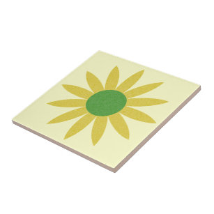 Gelbe und grüne Frühlingshitze Blume Tile Trivet Fliese