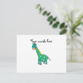 Gelbe und grüne Giraffe Postkarte (Stehend Vorderseite)