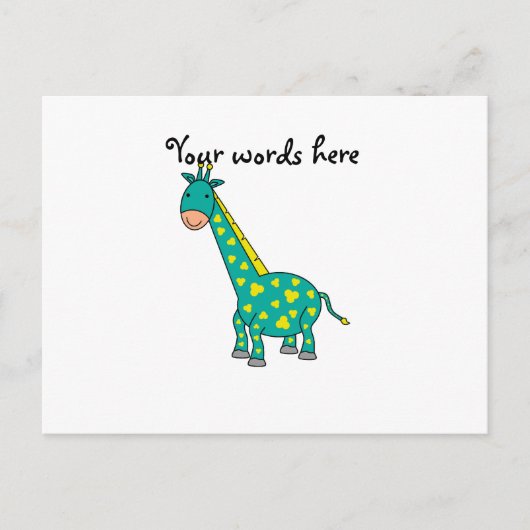 Gelbe und grüne Giraffe Postkarte (Vorderseite)