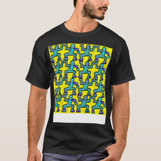 gelbe und grüne Graffiti-Tätowierung T-Shirt