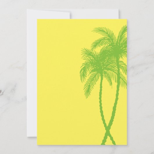 Gelbe und grüne Hochzeitseinladungen Einladung (Rückseite)