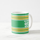 Gelbe und grüne Jersey gestreifte Farben Kaffeetasse (VorderseiteRechts)