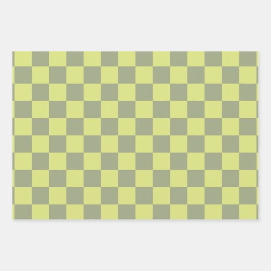 Gelbe und grüne Karton Geschenkpapier Set (Vorderseite)