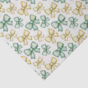 Gelbe und grüne kokette Schleifen Neue Babyparty Seidenpapier
