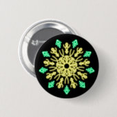 Gelbe und grüne neonale Blume Button (Vorne & Hinten)