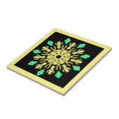Gelbe und grüne neonale Blume Fliese (Seite)