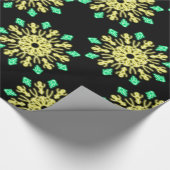 Gelbe und grüne neonale Blume Geschenkpapier (Ecke)