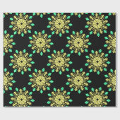 Gelbe und grüne neonale Blume Geschenkpapier (Flach)