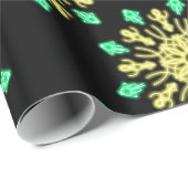 Gelbe und grüne neonale Blume Geschenkpapier (Rolleneckpunkt)