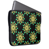 Gelbe und grüne neonale Blume Laptopschutzhülle (Vorne Rechts)