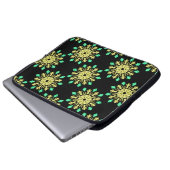 Gelbe und grüne neonale Blume Laptopschutzhülle (Vorne Knopf)