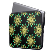 Gelbe und grüne neonale Blume Laptopschutzhülle (Vorderseite Links)