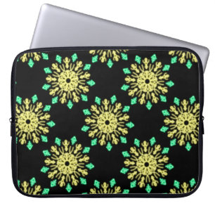 Gelbe und grüne neonale Blume Laptopschutzhülle
