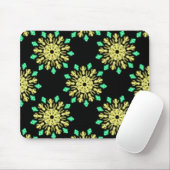 Gelbe und grüne neonale Blume Mousepad (Mit Mouse)