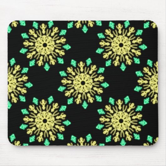 Gelbe und grüne neonale Blume Mousepad (Vorne)