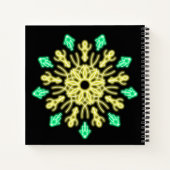 Gelbe und grüne neonale Blume Notizbuch (Rückseite)
