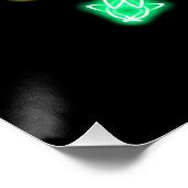 Gelbe und grüne neonale Blume Poster (Ecke)