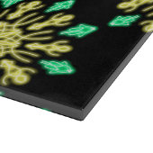 Gelbe und grüne neonale Blume Schneidebrett (Ecke)
