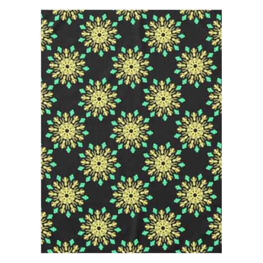 Gelbe und grüne neonale Blume Tischdecke (Vorderseite)
