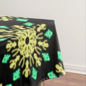 Gelbe und grüne neonale Blume Tischdecke (Beispiel)