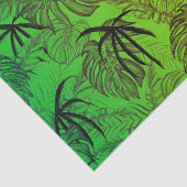 Gelbe und grüne Palmenblätter tropisches Muster Seidenpapier (Ausschnitt)
