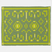 Gelbe und grüne Pixel spielen geometrische Formen Fleecedecke (Vorderseite (Horizontal))
