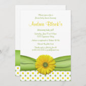 Gelbe und grüne Polka Dots Kinderdusche Einladung (Vorne/Hinten)