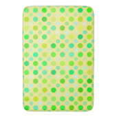 Gelbe und grüne Polka-Punkte Badematte (Vorderseite Vertikal)