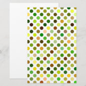 Gelbe und grüne Punkte Briefpapier (Vorne/Hinten)