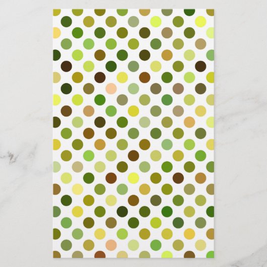 Gelbe und grüne Punkte Briefpapier (Vorderseite)