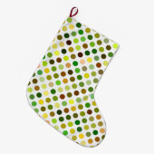 Gelbe und grüne Punkte Großer Weihnachtsstrumpf (Vorderansicht (hängend))