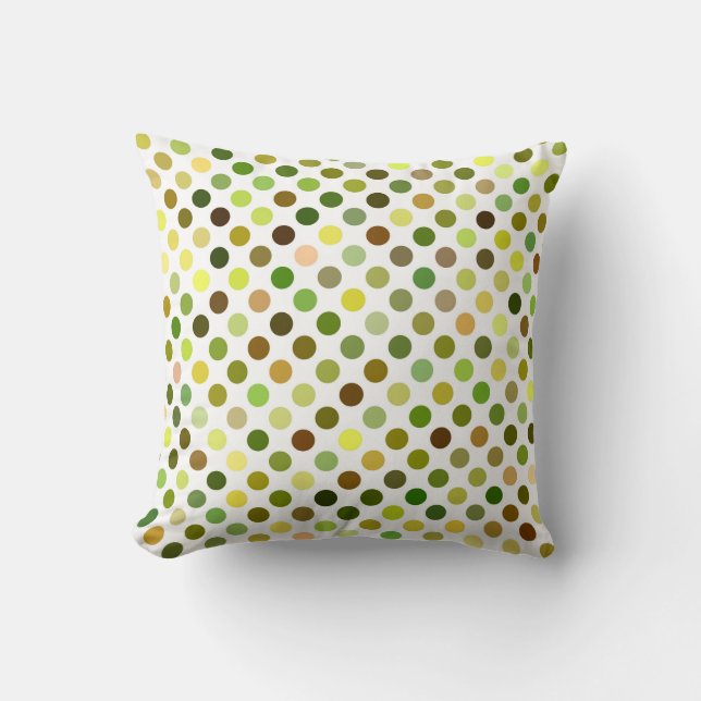 Gelbe und grüne Punkte Kissen (Vorderseite)
