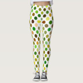 Gelbe und grüne Punkte Leggings (Vorderseite)