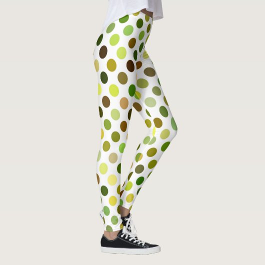 Gelbe und grüne Punkte Leggings (Rechts)