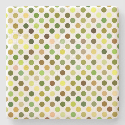 Gelbe und grüne Punkte Steinuntersetzer (Vorderseite)