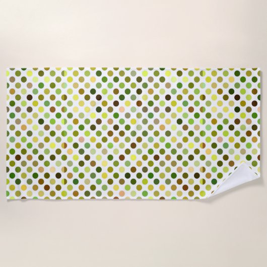Gelbe und grüne Punkte Strandtuch (Vorderseite)