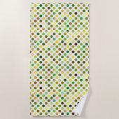 Gelbe und grüne Punkte Strandtuch (Vorderseite)