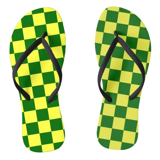 Gelbe und grüne Quadrate Badesandalen (Fußbett)
