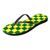 Gelbe und grüne Quadrate Badesandalen (Schrägansicht)