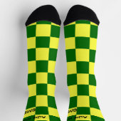 Gelbe und grüne Quadrate Socken (Oben)