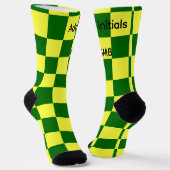 Gelbe und grüne Quadrate Socken (Gewinkelt)