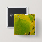 Gelbe und grüne Redbud-Blätter Button (Vorne & Hinten)